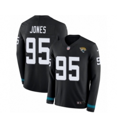 Youth Nike Jacksonville Jaguars #95 Abry Jones Limited Black Therma Long Sleeve NFL Jersey