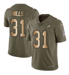 Youth Nike Philadelphia Eagles #31 Jalen Mills Limited Olive/Gold 2017 Salute to Service NFL Jersey