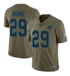 Men's Nike Carolina Panthers #29 Mike Adams Limited Olive 2017 Salute to Service NFL Jersey