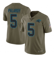 Youth Nike Carolina Panthers #5 Michael Palardy Limited Olive 2017 Salute to Service NFL Jersey