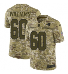 Youth Nike Carolina Panthers #60 Daryl Williams Limited Camo 2018 Salute to Service NFL Jersey
