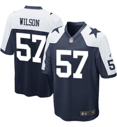 Men's Nike Dallas Cowboys #57 Damien Wilson Game Navy Blue Throwback Alternate NFL Jersey