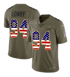Men's Nike Green Bay Packers #94 Dean Lowry Limited Olive/Gold 2017 Salute to Service NFL Jersey
