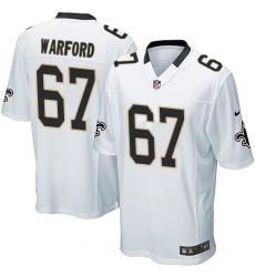 Men's Nike New Orleans Saints #67 Larry Warford Game White NFL Jersey