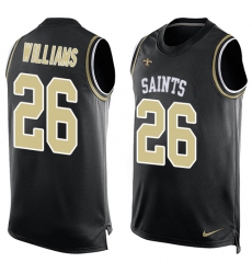 Men's Nike New Orleans Saints #26 P. J. Williams Limited Black Player Name & Number Tank Top NFL Jersey