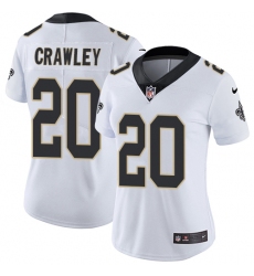 Women's Nike New Orleans Saints #20 Ken Crawley White Vapor Untouchable Limited Player NFL Jersey