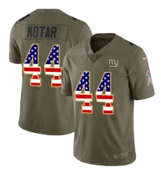 Youth Nike New York Giants #44 Doug Kotar Limited Olive/USA Flag 2017 Salute to Service NFL Jersey