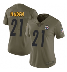 Women's Nike Pittsburgh Steelers #21 Joe Haden Limited Olive 2017 Salute to Service NFL Jersey