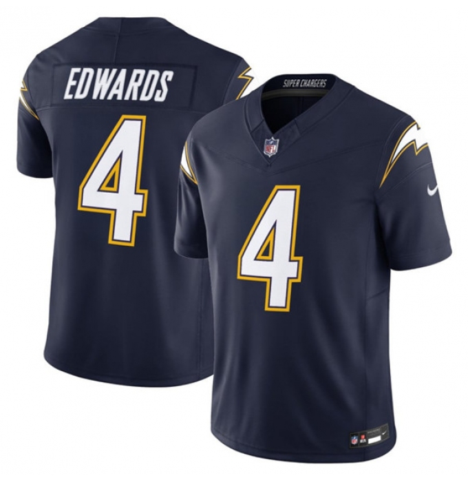 Men's Los Angeles Chargers #4 Taylor Heinicke Navy 2025 F.U.S.E. Alternate Vapor Limited Football Stitched Jersey