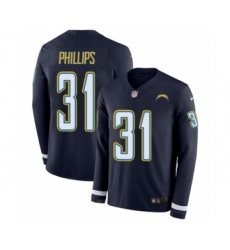 Men's Nike Los Angeles Chargers #31 Adrian Phillips Limited Navy Blue Therma Long Sleeve NFL Jersey