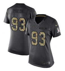Women's Nike Los Angeles Chargers #93 Darius Philon Limited Black 2016 Salute to Service NFL Jerseyy
