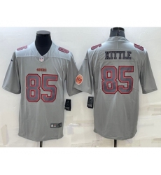 Men's San Francisco 49ers #85 George Kittle LOGO Grey Atmosphere Fashion 2022 Vapor Untouchable Stitched Limited Jersey