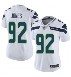 Women's Nike Seattle Seahawks #92 Nazair Jones White Vapor Untouchable Limited Player NFL Jersey