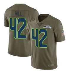 Men's Nike Seattle Seahawks #42 Delano Hill Limited Olive 2017 Salute to Service NFL Jersey