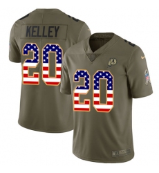 Men's Nike Washington Redskins #20 Rob Kelley Limited Olive/USA Flag 2017 Salute to Service NFL Jersey