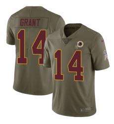 Youth Nike Washington Redskins #14 Ryan Grant Limited Olive 2017 Salute to Service NFL Jersey
