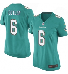 Women's Nike Miami Dolphins #6 Jay Cutler Game Aqua Green Team Color NFL Jersey