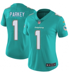 Women's Nike Miami Dolphins #1 Cody Parkey Aqua Green Team Color Vapor Untouchable Limited Player NFL Jersey