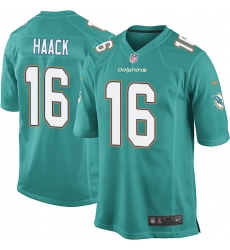 Men's Nike Miami Dolphins #16 Matt Haack Game Aqua Green Team Color NFL Jersey