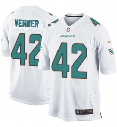 Men's Nike Miami Dolphins #42 Alterraun Verner Game White NFL Jersey