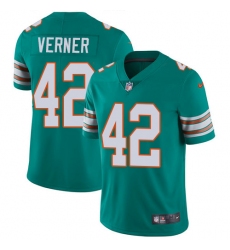 Youth Nike Miami Dolphins #42 Alterraun Verner Aqua Green Alternate Vapor Untouchable Elite Player NFL Jersey