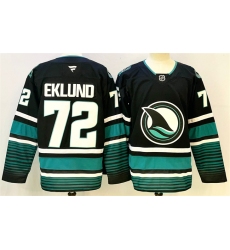 Men's San Jose Sharks #72 William Eklund Black 2024-25 Alternate Stitched Hockey Jersey