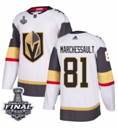 Youth Adidas Vegas Golden Knights #81 Jonathan Marchessault Authentic White Away 2018 Stanley Cup Final NHL Jersey
