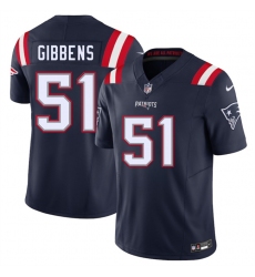 Men's New England Patriots #51 Jack Gibbens Navy 2025 F.U.S.E. Vapor Limited Football Stitched Jersey