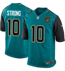 Men's Nike Jacksonville Jaguars #10 Jaelen Strong Game Teal Green Team Color NFL Jersey