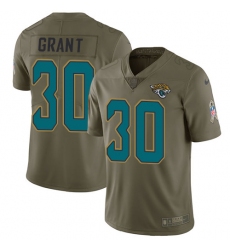 Men's Nike Jacksonville Jaguars #30 Corey Grant Limited Olive 2017 Salute to Service NFL Jersey