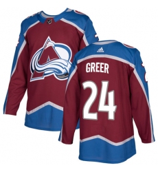 Men's Adidas Colorado Avalanche #24 A.J. Greer Premier Burgundy Red Home NHL Jersey