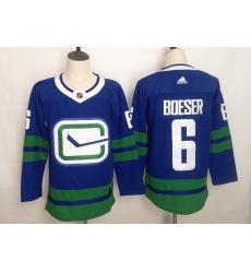 Men's Vancouver Canucks #6 Brock Boeser Blue adidas 201920 Alternate Authentic Jersey