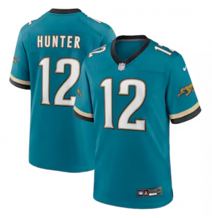 Men's Jacksonville Jaguars #12 Travis Hunter Nike Teal 2025 NFL Draft First Round Pick 2nd Alternate Game Jersey