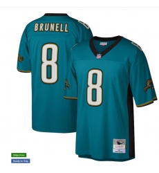 Men's Jacksonville Jaguars #8 Mark Brunell 1997 Mitchell & Ness Teal NFL Throwback Football Jersey
