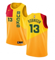 Youth Nike Milwaukee Bucks #13 Glenn Robinson Swingman Yellow NBA Jersey - City Edition