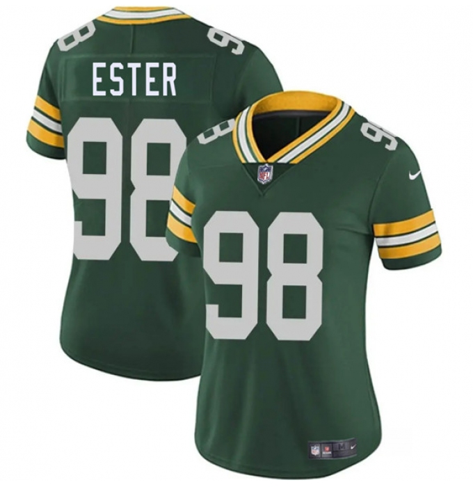 Women's Green Bay Packers #98 James Ester Green 2025 Vapor Untouchable Limited Football Stitched Jersey(Run Small)
