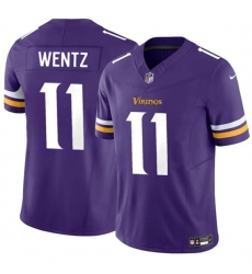 Men's Minnesota Vikings #11 Carson Wentz Purple 2024 F.U.S.E. Vapor Untouchable Limited Football Stitched Jersey