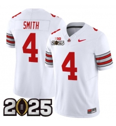 Men's Ohio State Buckeyes #4 Jeremiah Smith White 2025 CFP Final F.U.S.E. Vapor Limited Stitched Football Jersey
