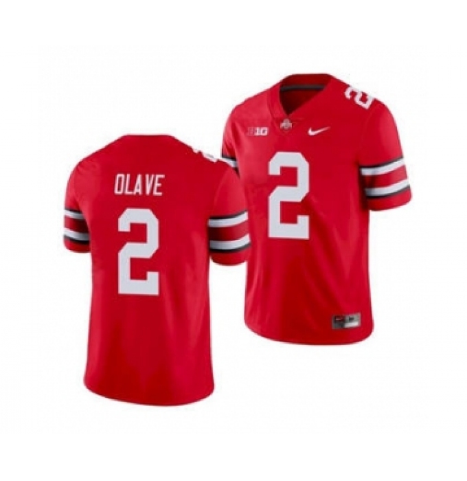 Men's Ohio State Buckeyes Chris Olave 2 Scarlet Game Football Jersey