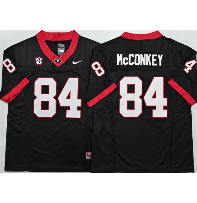 Men's Georgia Bulldogs #84 Ladd McConkey Black 2025 F.U.S.E. Stitched Jersey