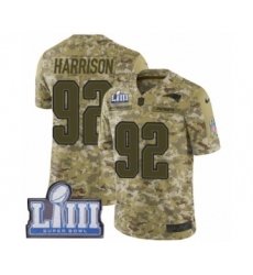 Men's Nike New England Patriots #92 James Harrison Limited Camo 2018 Salute to Service Super Bowl LIII Bound NFL Jersey