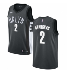 Youth Nike Brooklyn Nets #2 Nik Stauskas Swingman Gray NBA Jersey Statement Edition