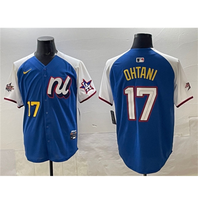 Men's National League #17 Shohei Ohtani Blue Alternate 2025 All-Star Edition Limited Stitched Baseball Jersey