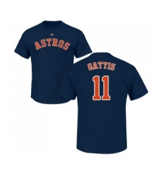 MLB Nike Houston Astros #11 Evan Gattis Navy Blue Name & Number T-Shirt