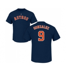 MLB Nike Houston Astros #9 Marwin Gonzalez Navy Blue Name & Number T-Shirt