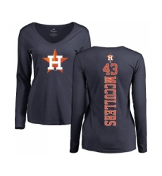 MLB Women's Nike Houston Astros #43 Lance McCullers Navy Blue Backer Long Sleeve T-Shirt
