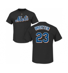 Baseball New York Mets #23 Keon Broxton Black Name & Number T-Shirt