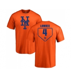 Baseball New York Mets #4 Jed Lowrie Orange RBI T-Shirt