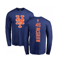 MLB Nike New York Mets #45 Tug McGraw Royal Blue Backer Long Sleeve T-Shirt