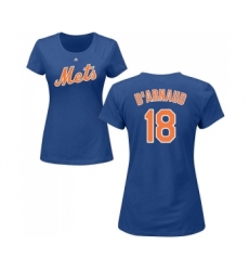 MLB Women's Nike New York Mets #18 Travis d'Arnaud Royal Blue Name & Number T-Shirt